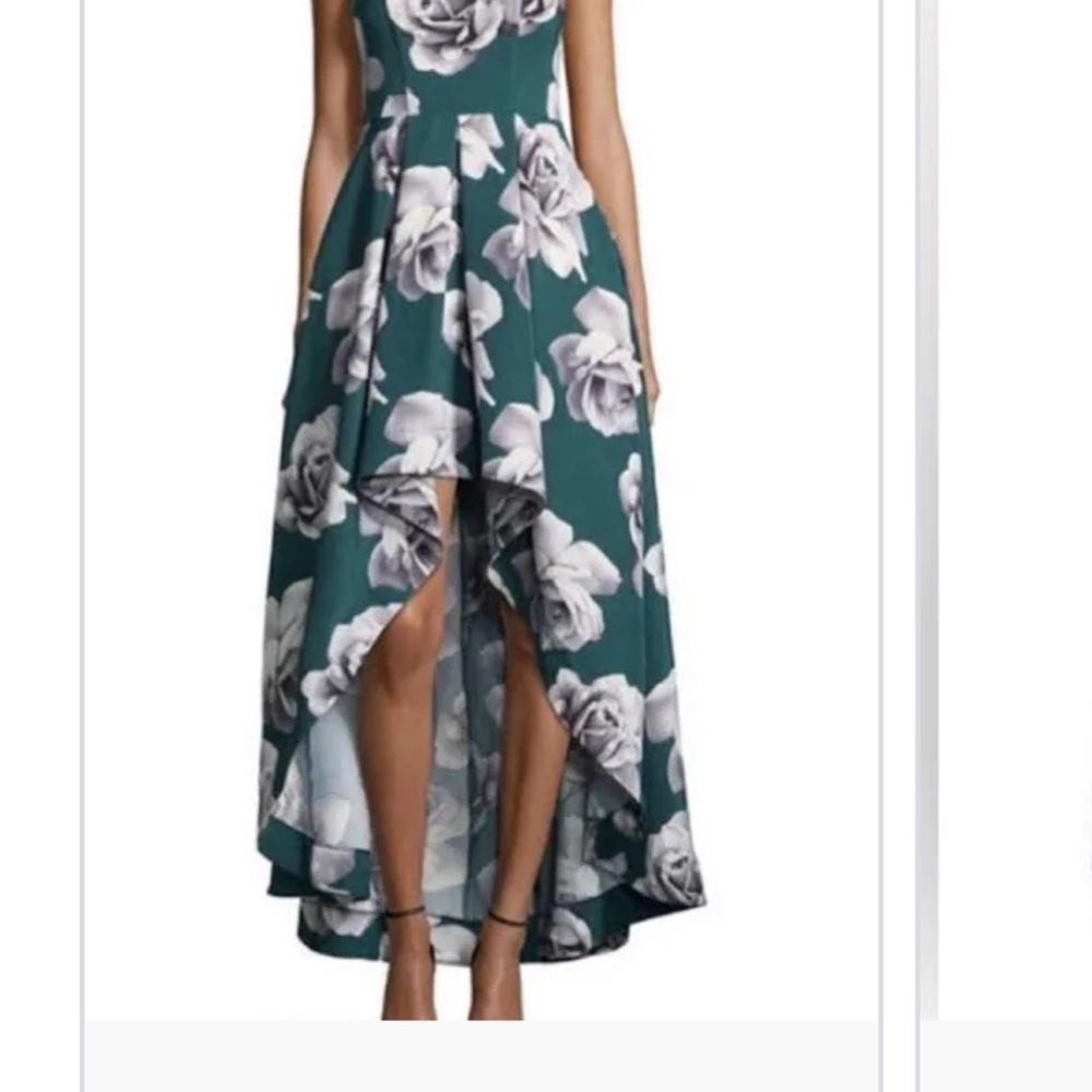 Speechless Teal and White Floral High-Low Dress